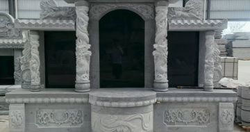 岳阳 芝麻灰高档墓碑，土墓，可定制