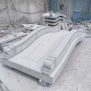 岳阳 芝麻灰花岗岩园林景观 小石桥