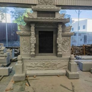 岳阳 芝麻灰高档墓碑、土墓，一套也支持定做