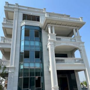 岳阳 芝麻白花岗岩别墅外墙干挂效果展示