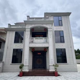 岳阳 芝麻白石材别墅干挂案例展示