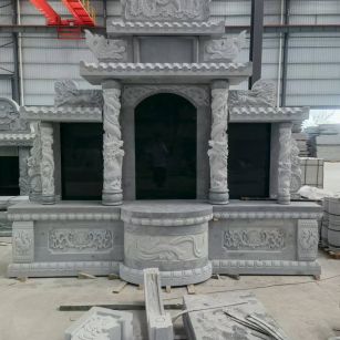 岳阳 芝麻灰高档墓碑，土墓，可定制