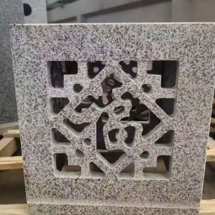 岳阳 芝麻白花岗岩镂空雕花灯笼