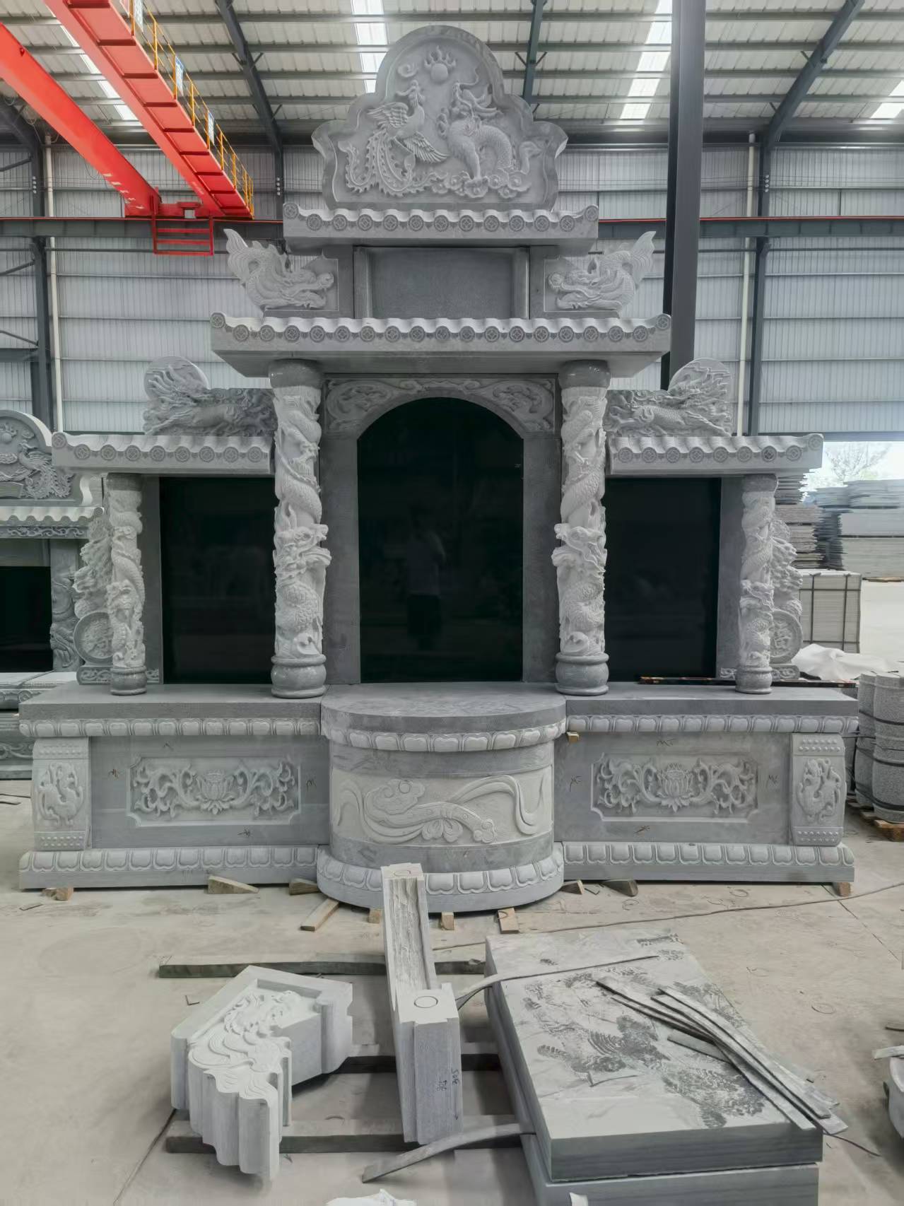 岳阳 芝麻灰高档墓碑，土墓，可定制