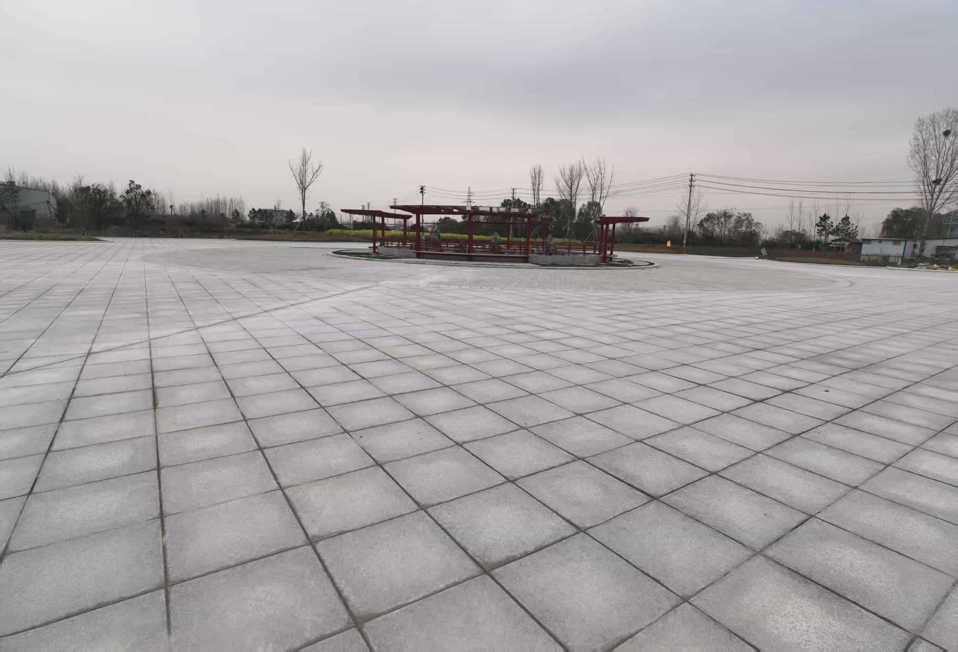 岳阳 芝麻白火烧面-公园广场地铺效果