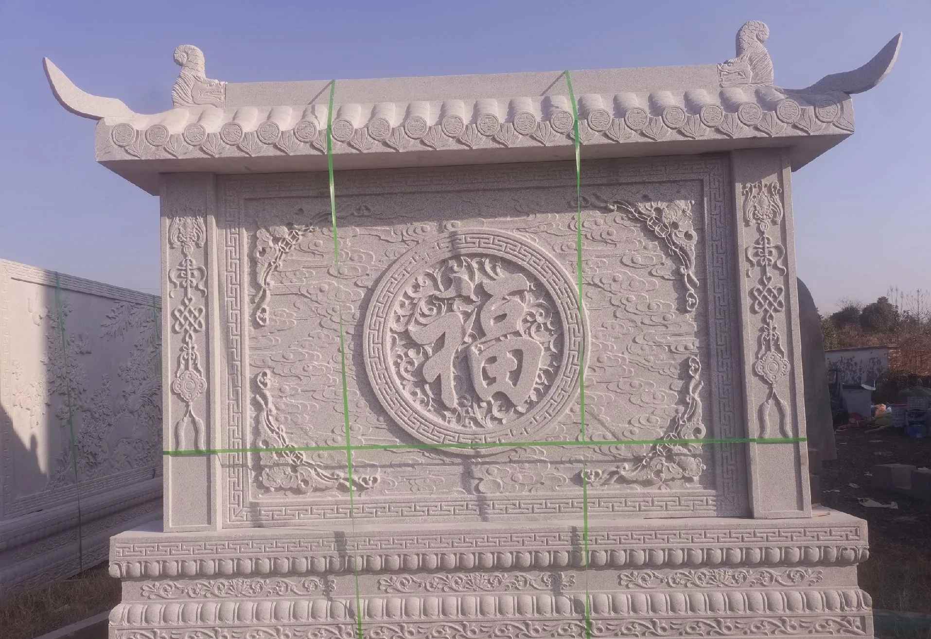 岳阳 芝麻白花岗岩屏风，照壁，影壁