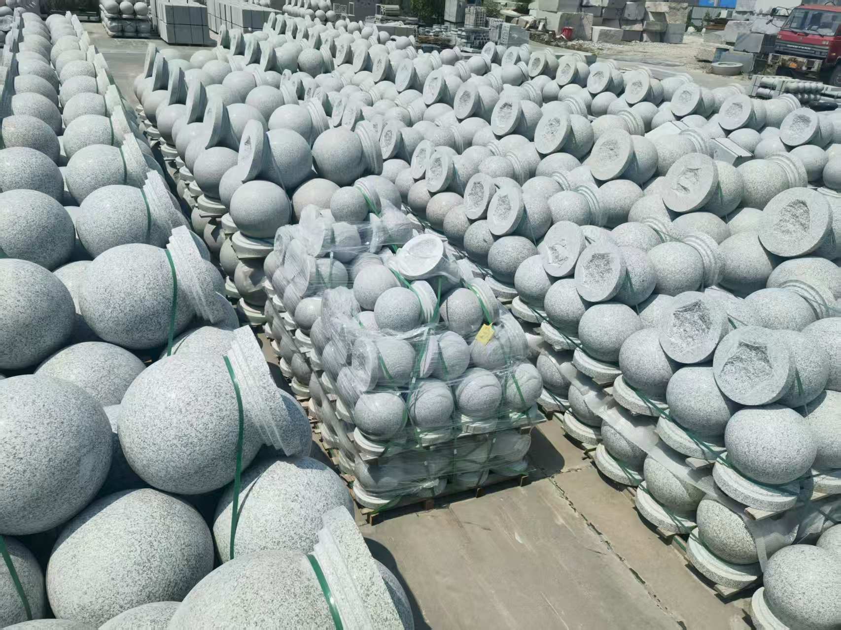 岳阳 花岗岩实心圆球，石球，挡车球，挡车石，车止石，路障石。